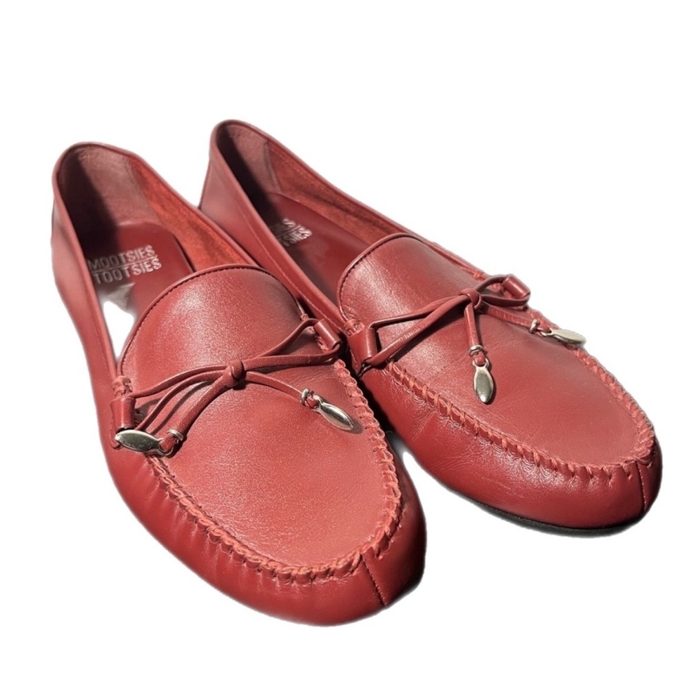 Mootsies Tootsies Red Flats with Moccasin Stitching
